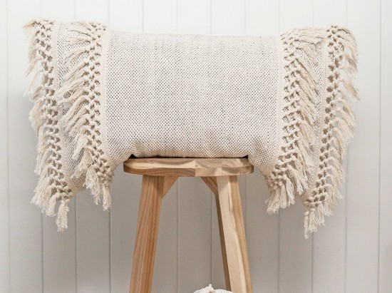 Boho fringe pillow cover lang