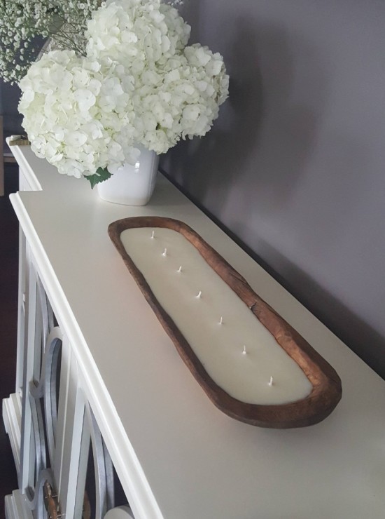 Dough bowl candle long baguette 1