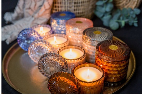 Heathered suede petite shimmer candle 8oz4