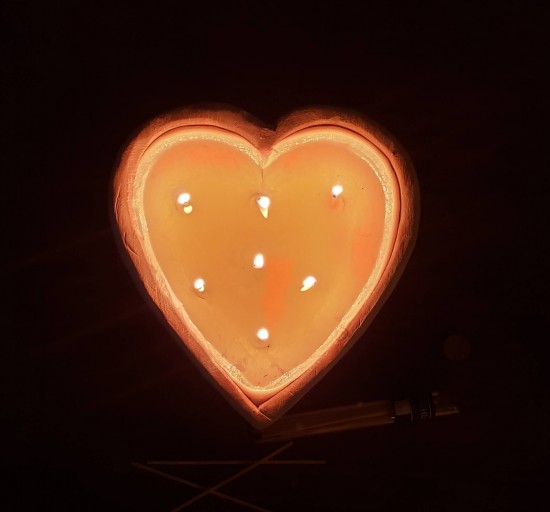 Large heart candle7 0