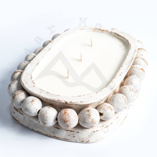 Lavender spring apricot   3 wick pottery boho candle1 0