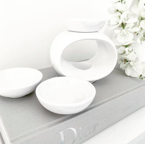 Rome trio ceramic wax burner white