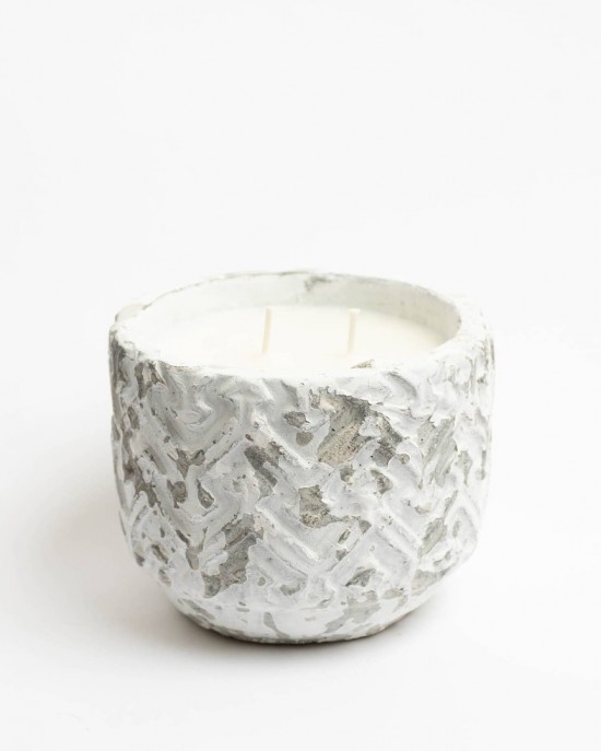 Rustic concrete candle
