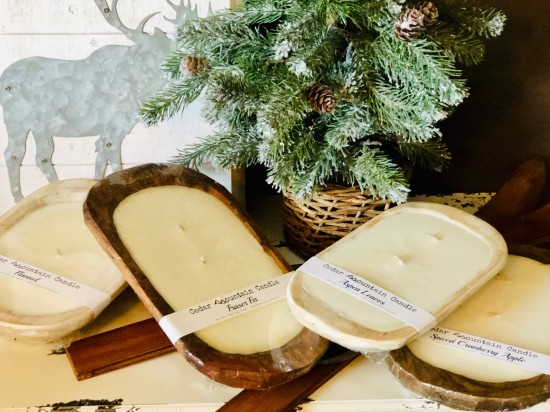 Winter  holiday 3 wick dough bowl soy candles2 1